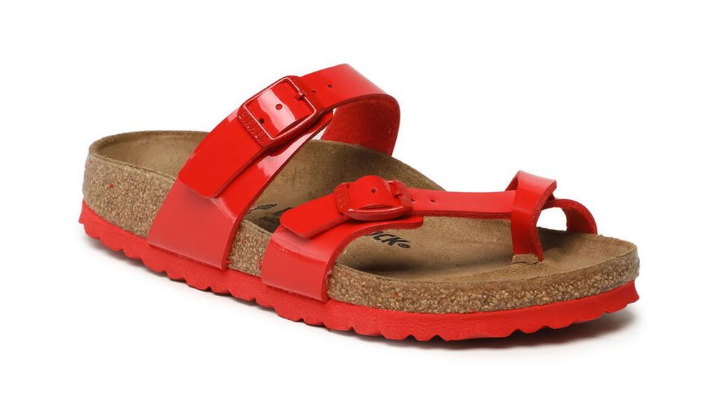 Birkenstock Mayari BF Patent Cherry Regular Fit - Rot, 3,5