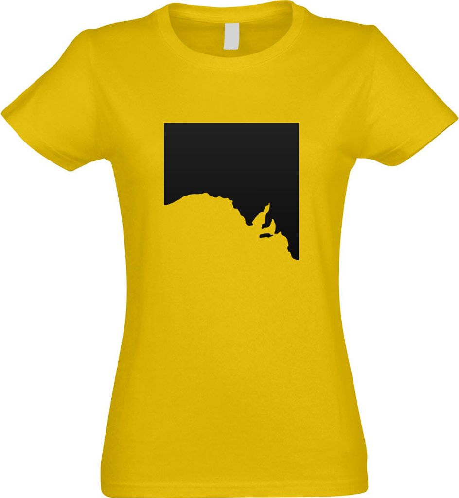 Kiwistar - T-Shirt tailliert - Damen - gelb - South Australia- Australien - mit Motiv Bedruckt - Funshirt Design - Sport - Freizeit - Damen - L
