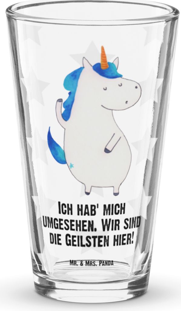 Mr. & Mrs. Panda Bierglas Einhorn Mann - Transparent - Produktbild 