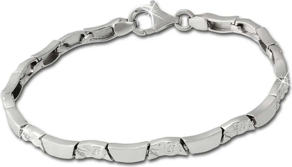 Bracelet Argent 925 Femme Anti-Oxydation Wave 18,5cm SilberDream