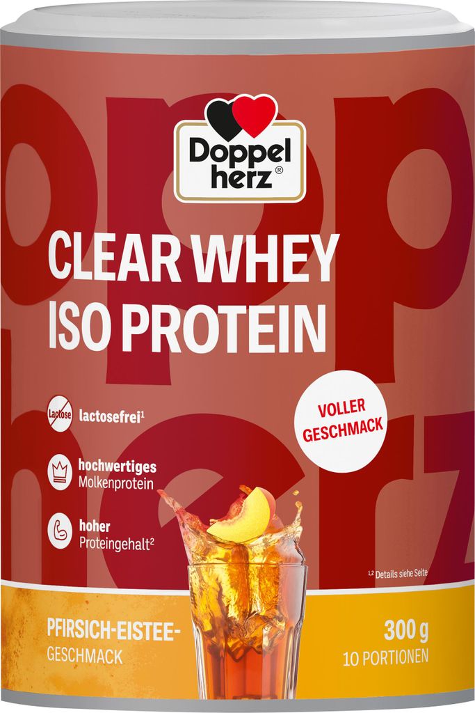 Doppelherz Clear Whey Iso Protein Pfirsich-Eistee 300 g Produktbild 