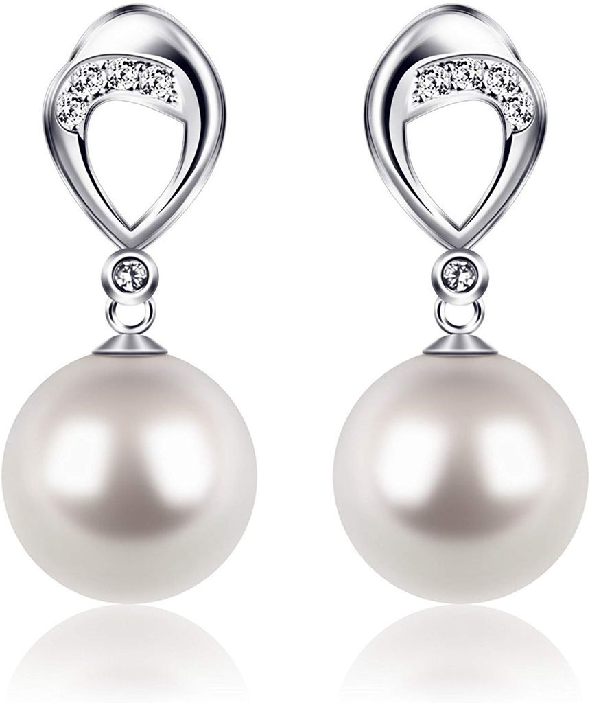 Damen Ohrringe Ohrhänger 925er Sterling Silber Süßwasser Perle Silberschmuck 