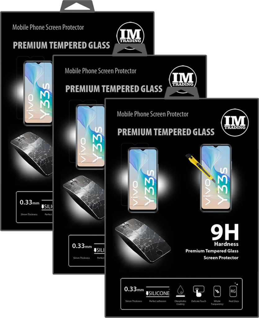 3X Schutzglas 9H kompatibel mit Vivo Y33s Produktbild 