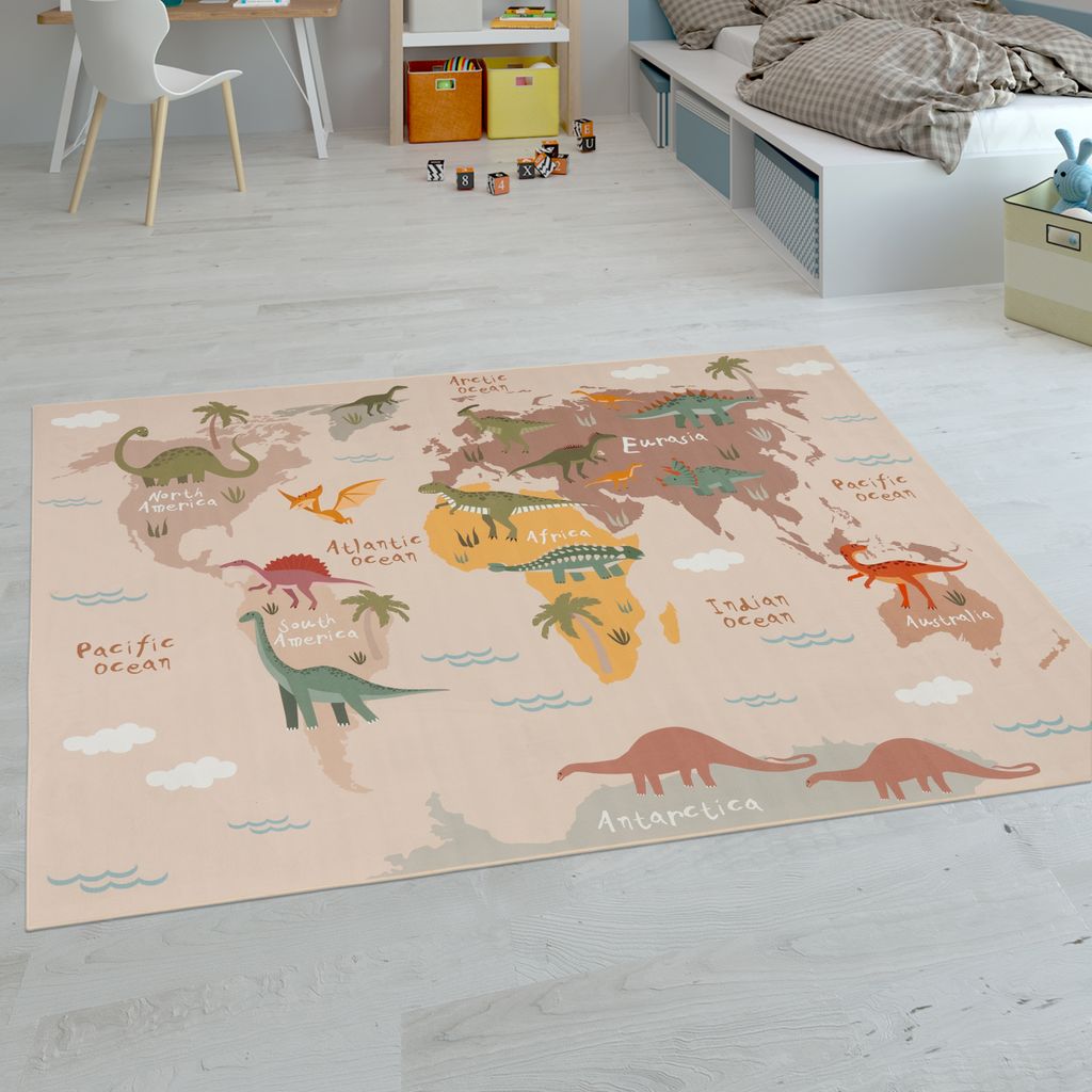 Kinder-Teppiche, Kurzflor-Teppiche für Kinderzimmer mit vers. Designs Spielteppiche Bunt Grösse 240x340 cm
