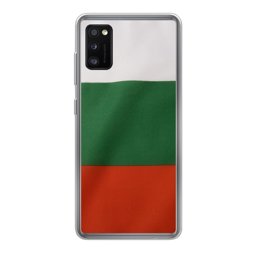 MuchoWow Handyhülle Schutzhülle Hülle für Samsung Galaxy A41 Nahaufnahme der Flagge von Bulgarien Silikon Softcase Handy Hülle - Mobiltelefon