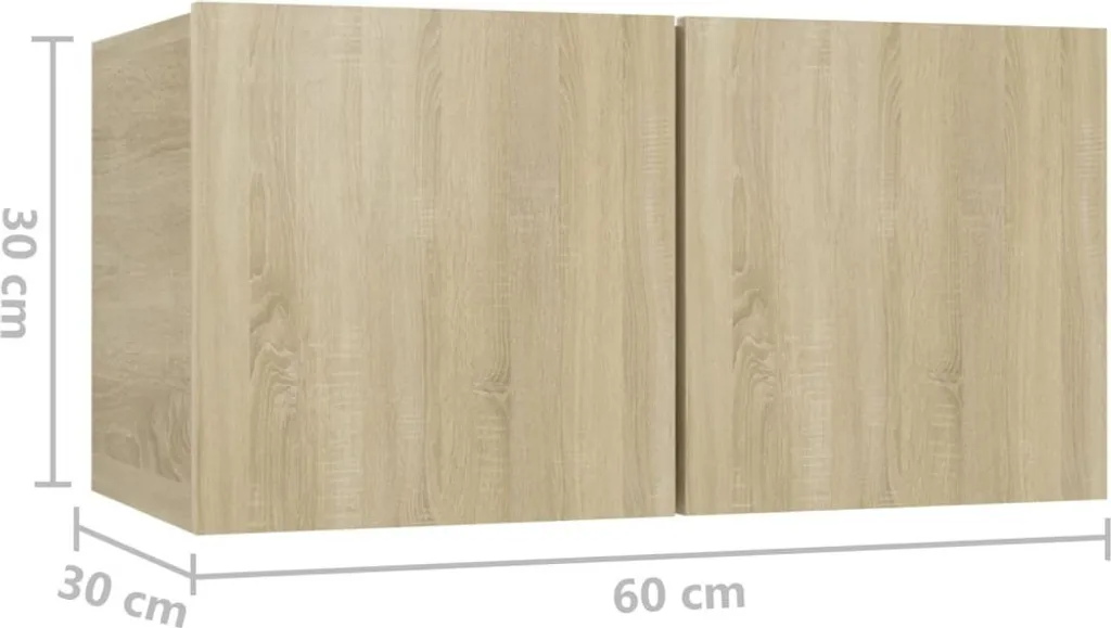 Mobile TV Sospeso Maison Exclusive 2pz Rovere Sonoma 60x30x30 cm Set - 9