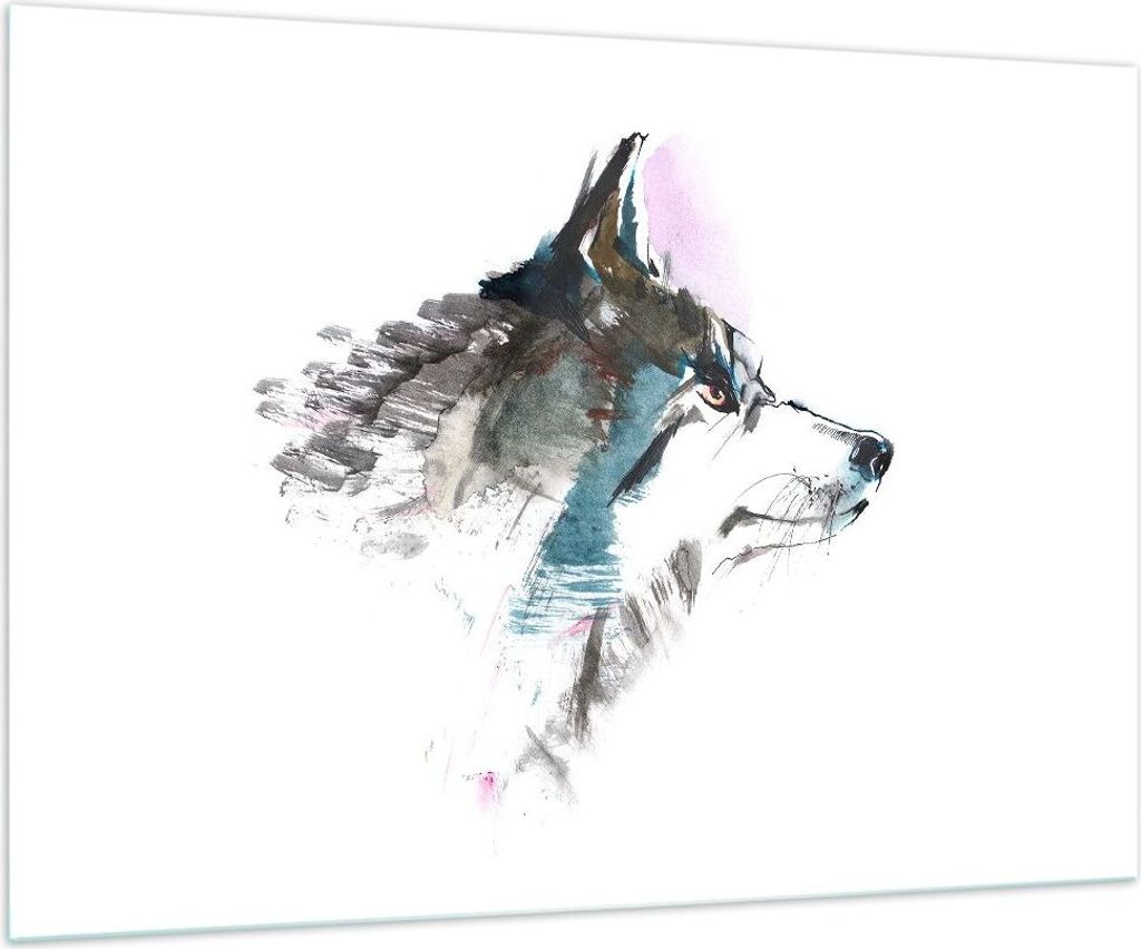 Bilder auf glas - Hund Illustration Fantasie - 100x70cm - Glasbilder - Wandbilder - Kunstdruck - zum Aufhängen bereit - Wanddekoration aus Glas - ...
