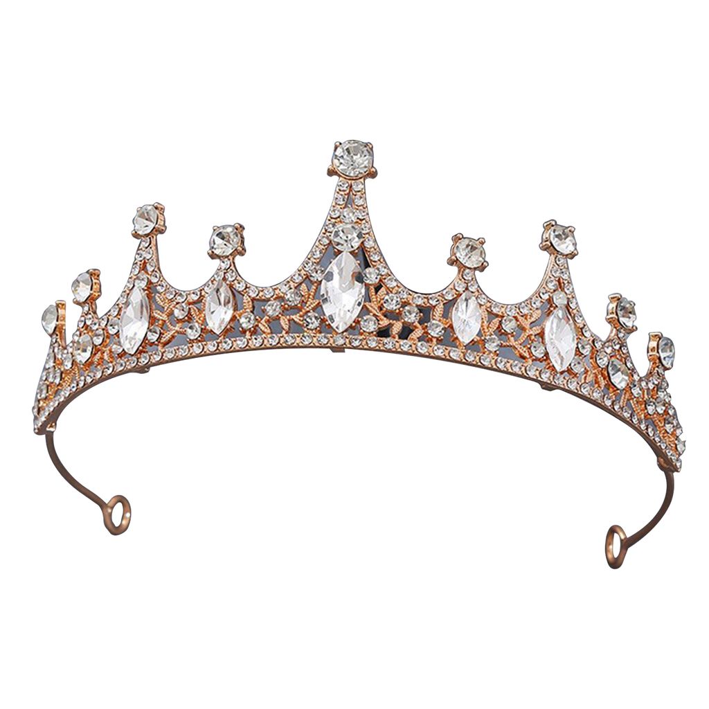 Prinzessinnenkrone für Damen, glänzende Strasssteine, eingelegte Hochzeit, Tiara, Stirnband, Haarschmuck, Kunstkristallkrone mit Stiftbefestigung