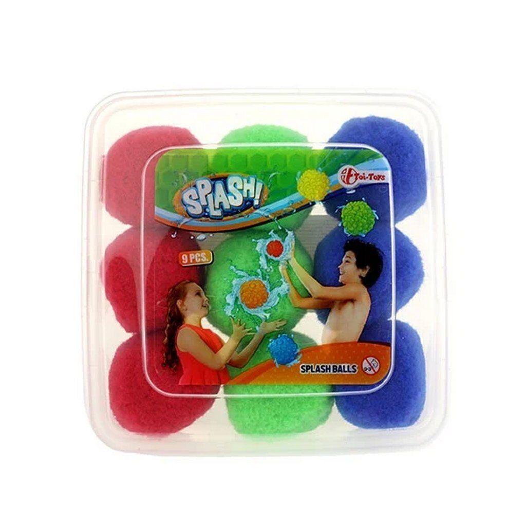 Toi-Toys Wiederverwendbare Wasserbomben Splash - 9 Stück Wasserbälle Set - Ø 7 cm - Wasserspielzeug Kinder Strandspielzeug Wasserball Waterbomb ...