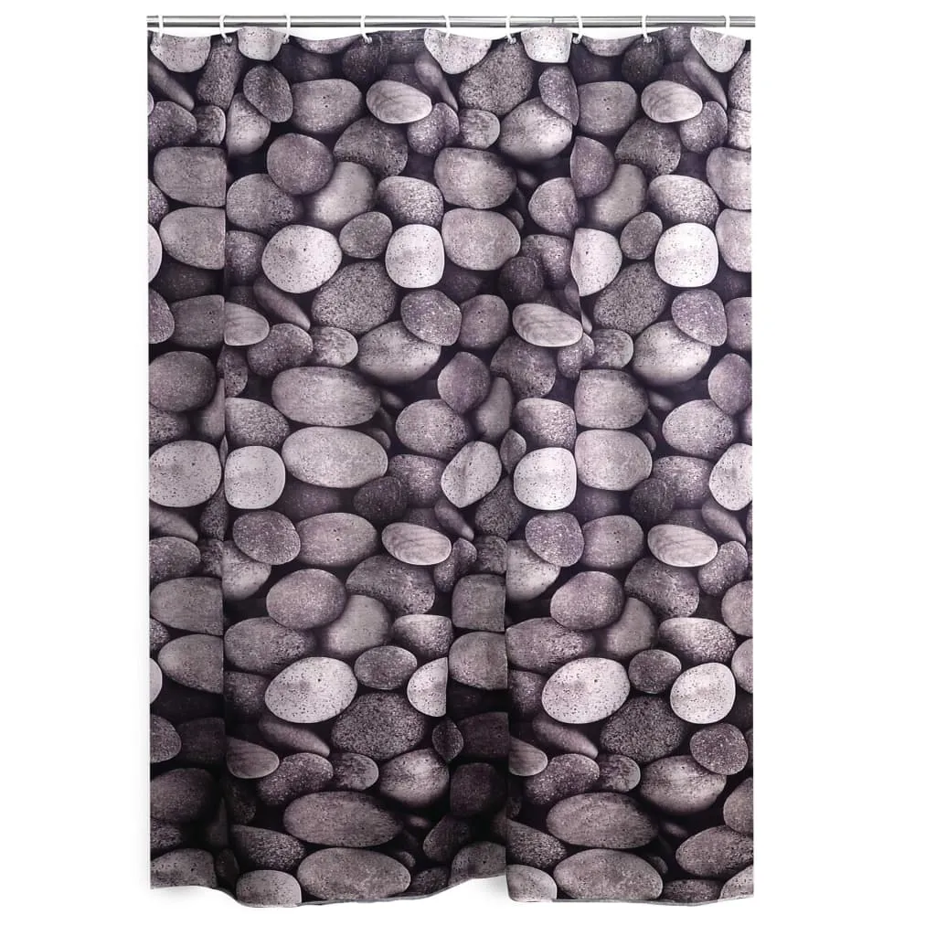 RIDDER Piedras Rideau de Douche en Tissu Hydrofuge 180x200cm Décor Galets