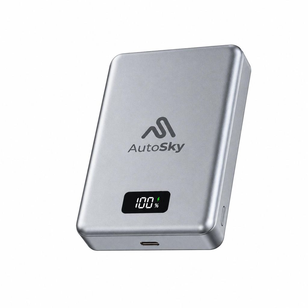 AutoSky Magnetische Powerbank 10000 mAh, Productafbeelding  AI-gegenereerde afbeelding