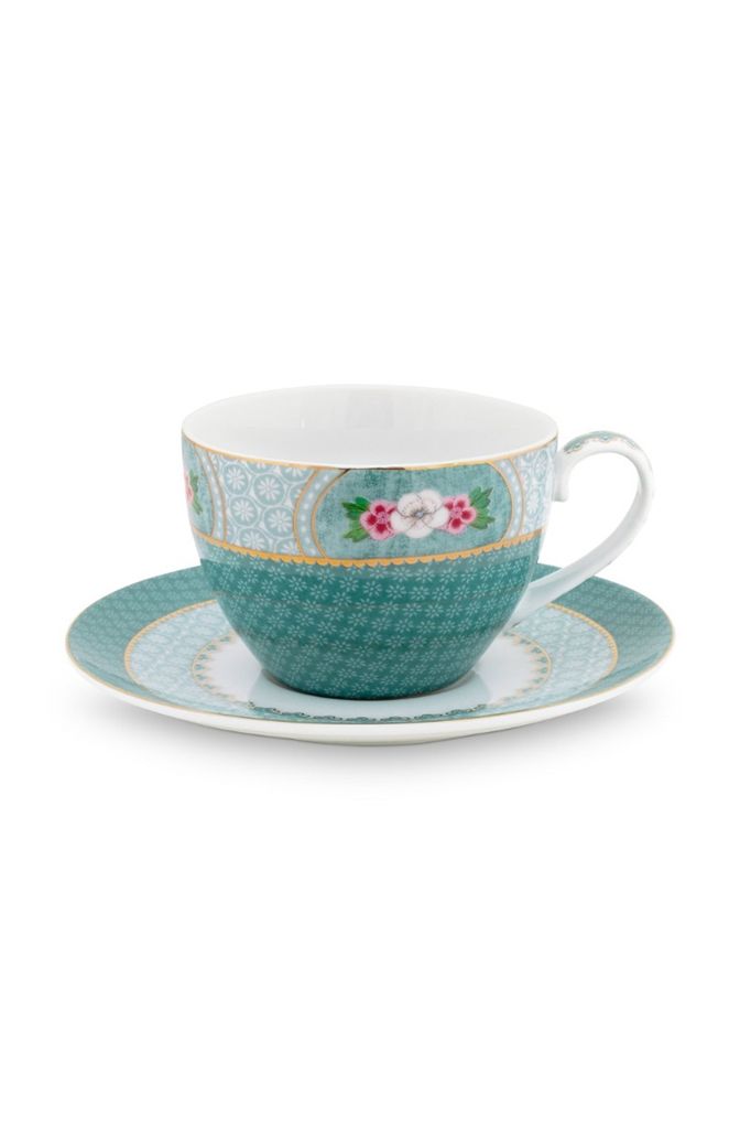 Pip Studio Tasse et soucoupe Blushing Birds bleu 280 ml Image du produit 