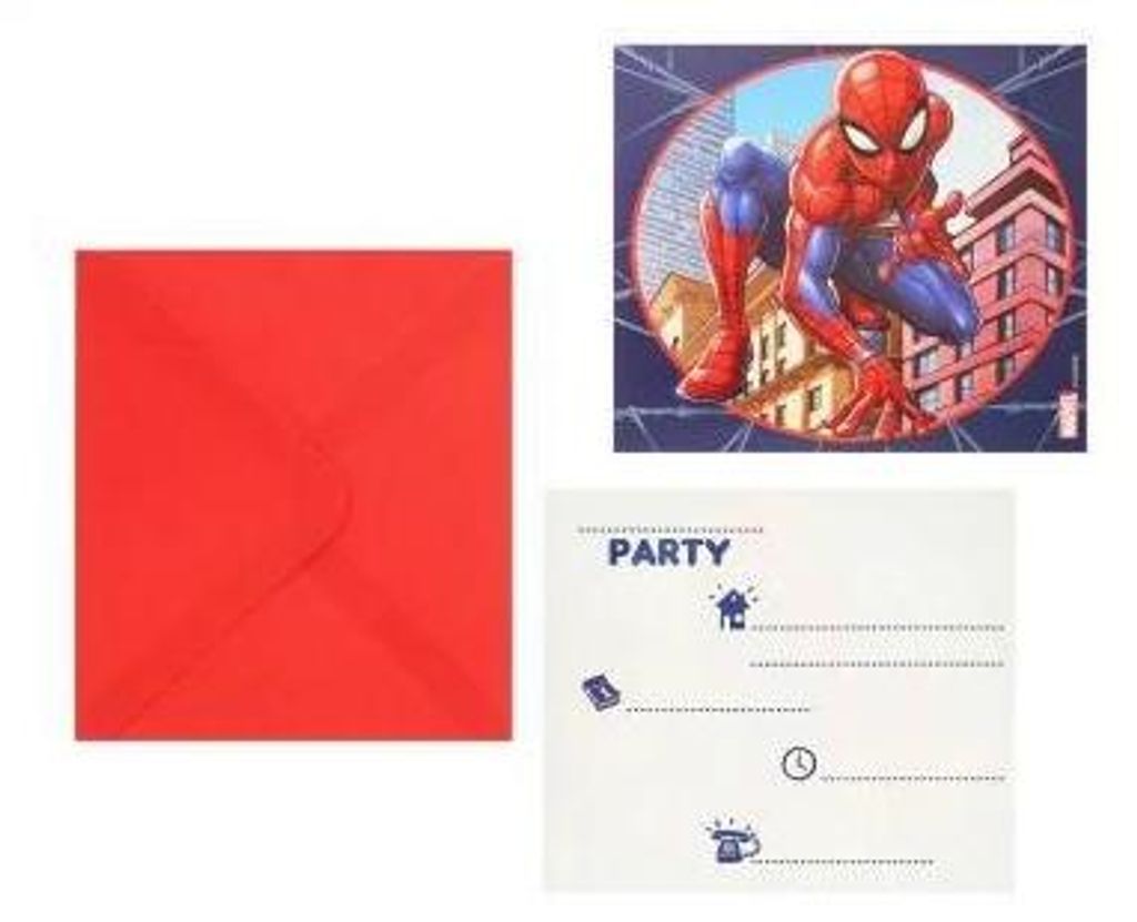 Amscan Spiderman Karte, Geburtstag, Mehrfarbig, Papier, 6 Produktbild 