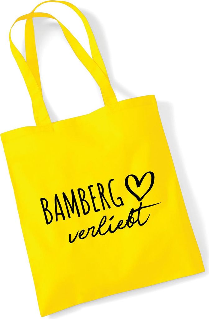 Huuraa Jutebeutel Bamberg verliebt 10 Liter Yellow Produktbild 