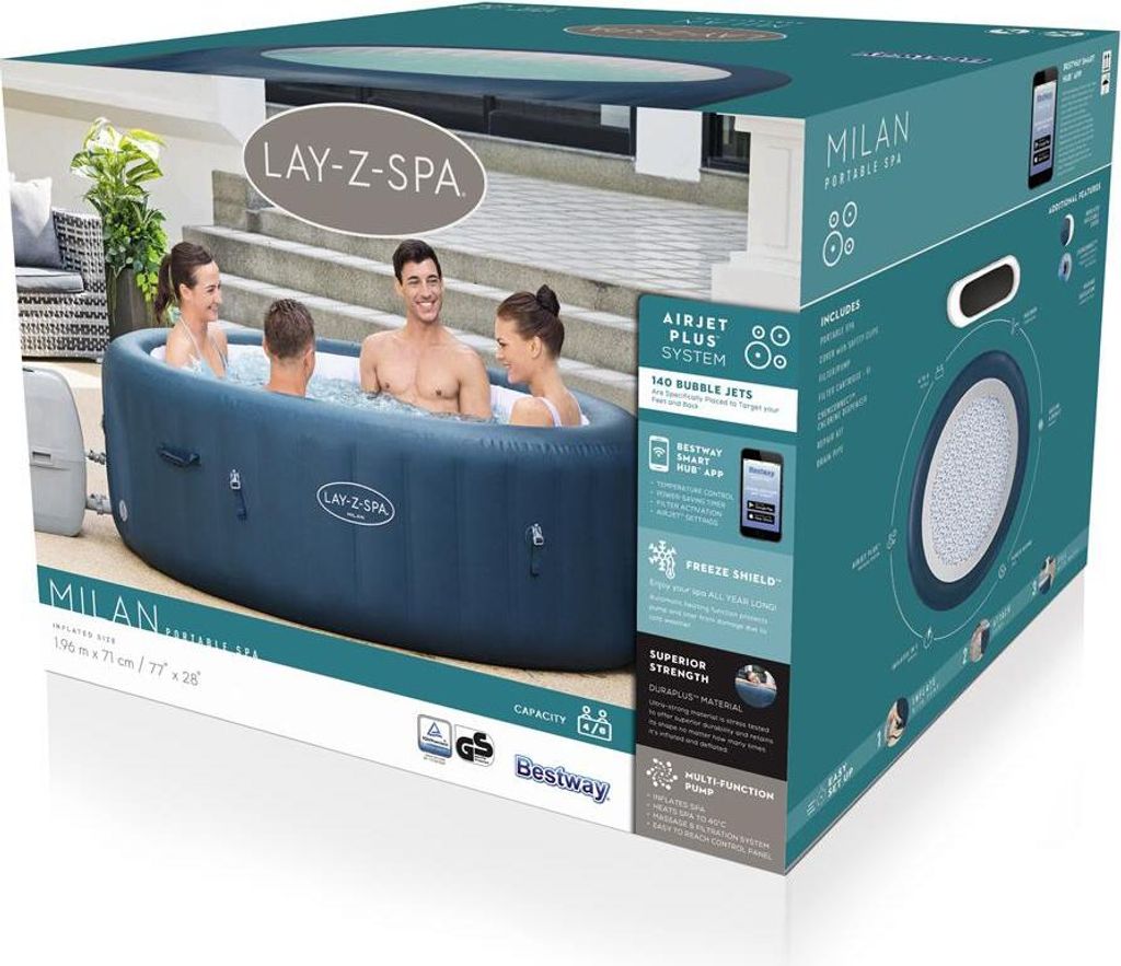 Bestway®  LAY-Z-SPA® WLAN-Whirlpool Milan AirJet Plus™ 196 Produktbild 26