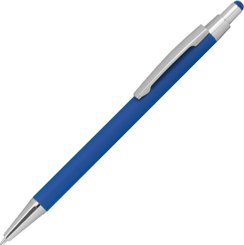 10 Touchpen Kugelschreiber aus Metall / gummiert / Farbe: Produktbild 