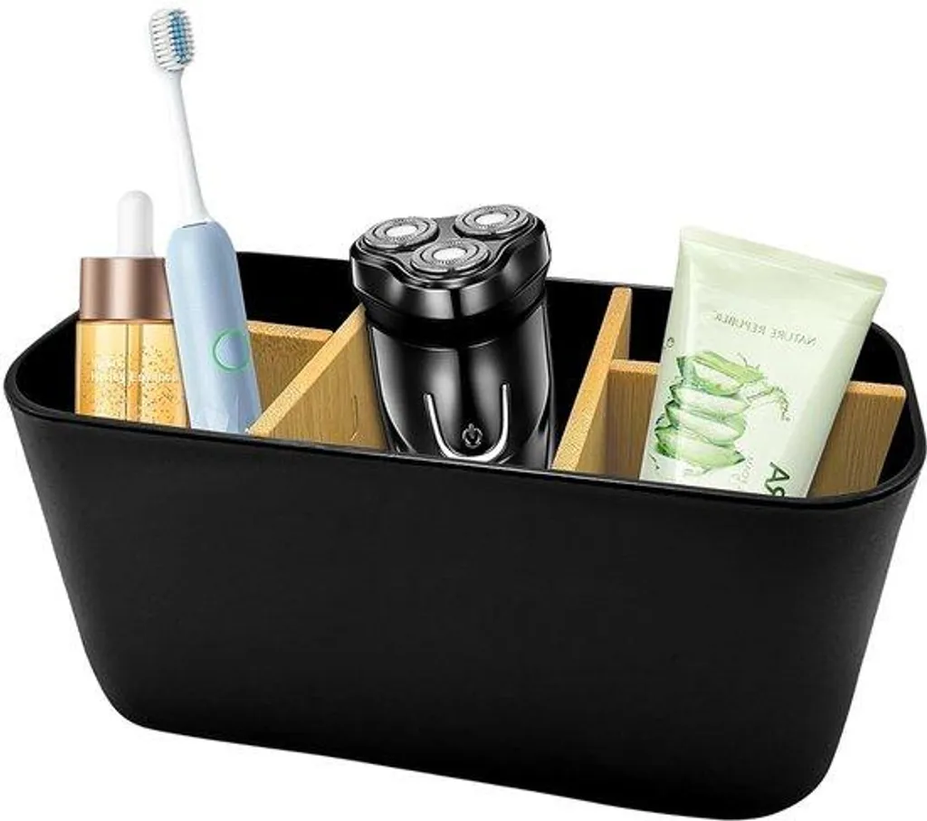 Boîte à brosses à dents en bambou et plastique blanc - Modèle Pure Design