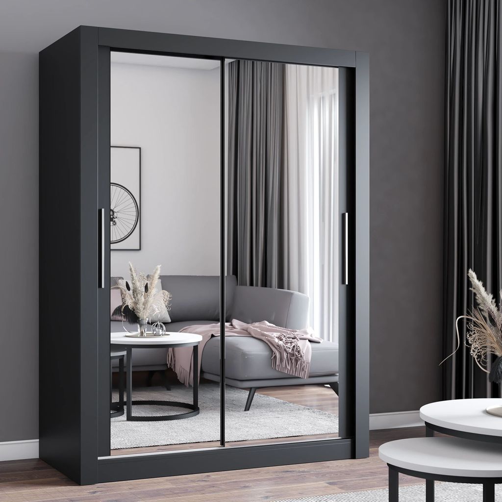 Schwebetürenschrank Kleiderschrank Schrank 150cm Produktbild 