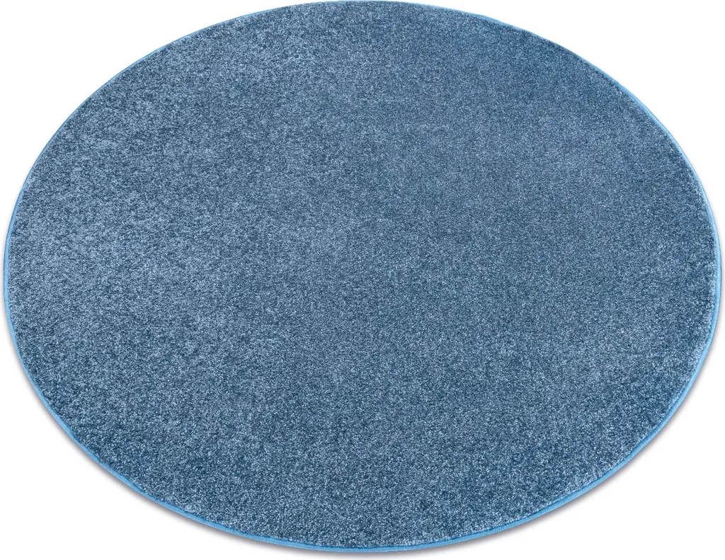 Tapis Rond 100 cm Bleu Plaine Couleur Unie - Collection Santa Fe