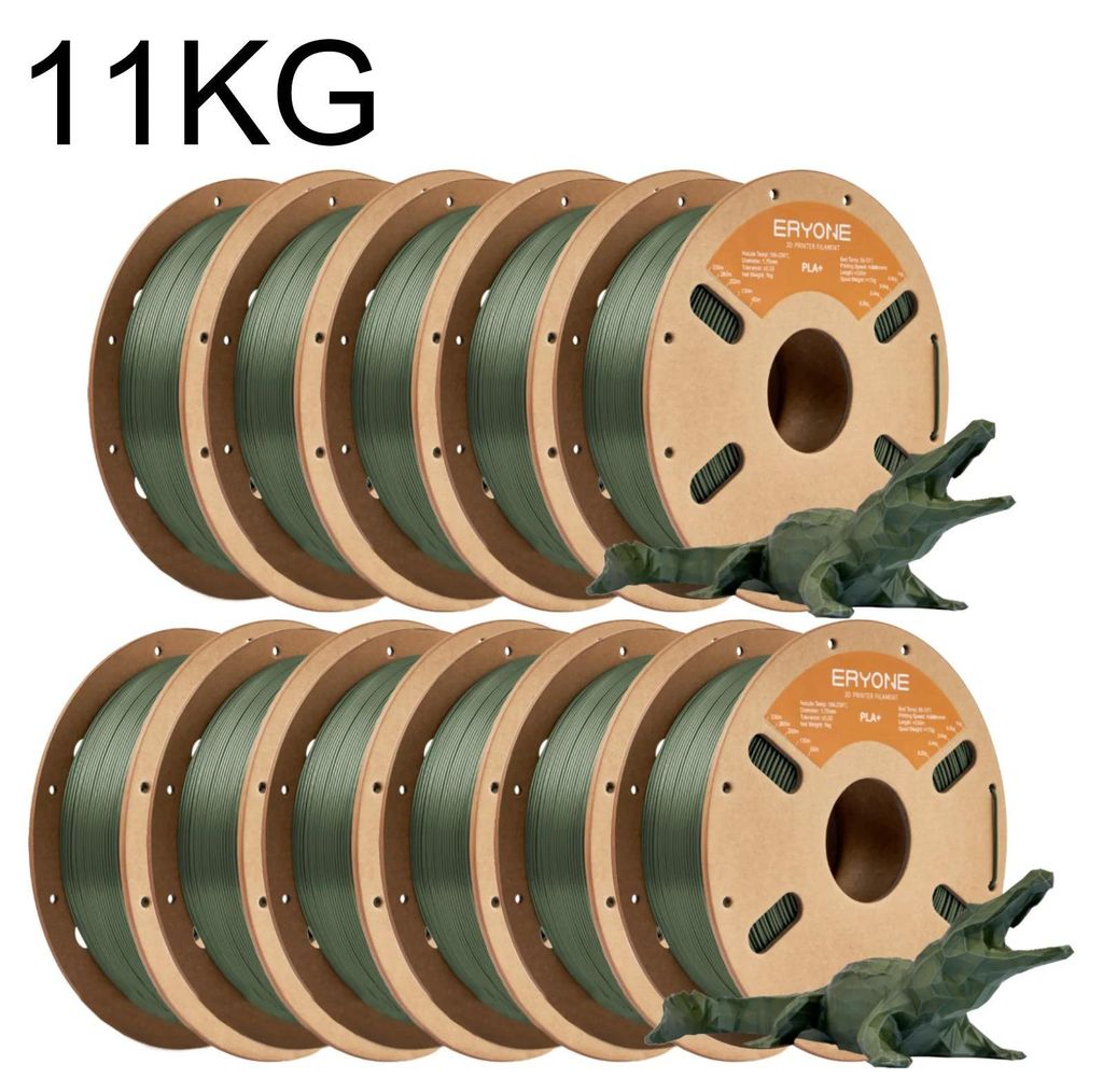 PLA+ Filament 1,75 mm - 3D-Drucker Filament - Hohe Maßgenauigkeit ±0,03 mm - PLA Plus - 11 kg Spule - Armeegrün