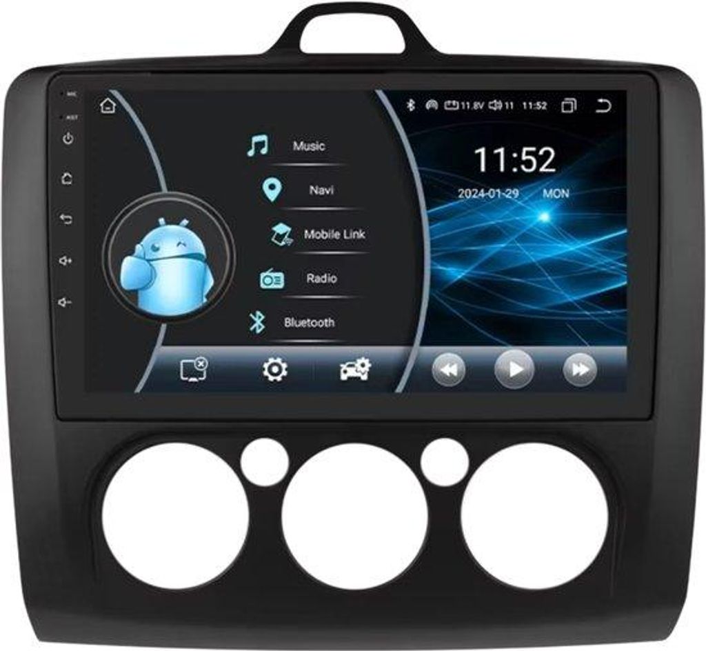 Autoradio mit Bluetooth und CarPlay für Ford Focus Exi MT Mk2/Mk3 (2004–2011) – Kompatibel mit Apple und Android – Stereoanlage mit Navigati...