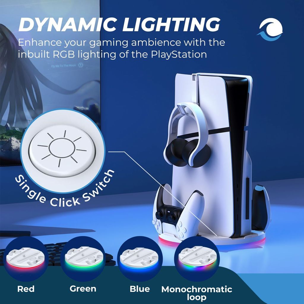 Duální nabíjecí stanice PS5 s držákem na sluchátka | bílý Obrázek produktu 7