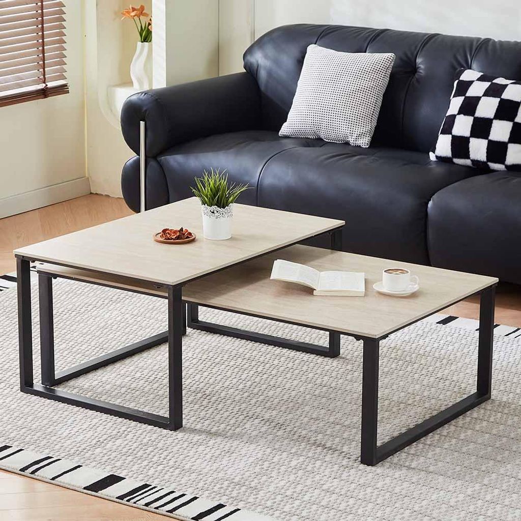 Milton & Oldbrook Couchtisch Set Caen Travertinlook
