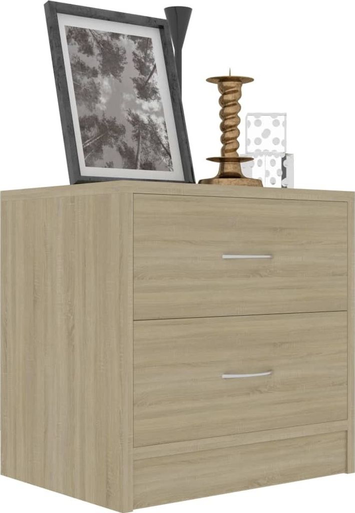 vidaXL Nachttische 2 Stk. Sonoma-Eiche 40x30x40 cm Produktbild 3