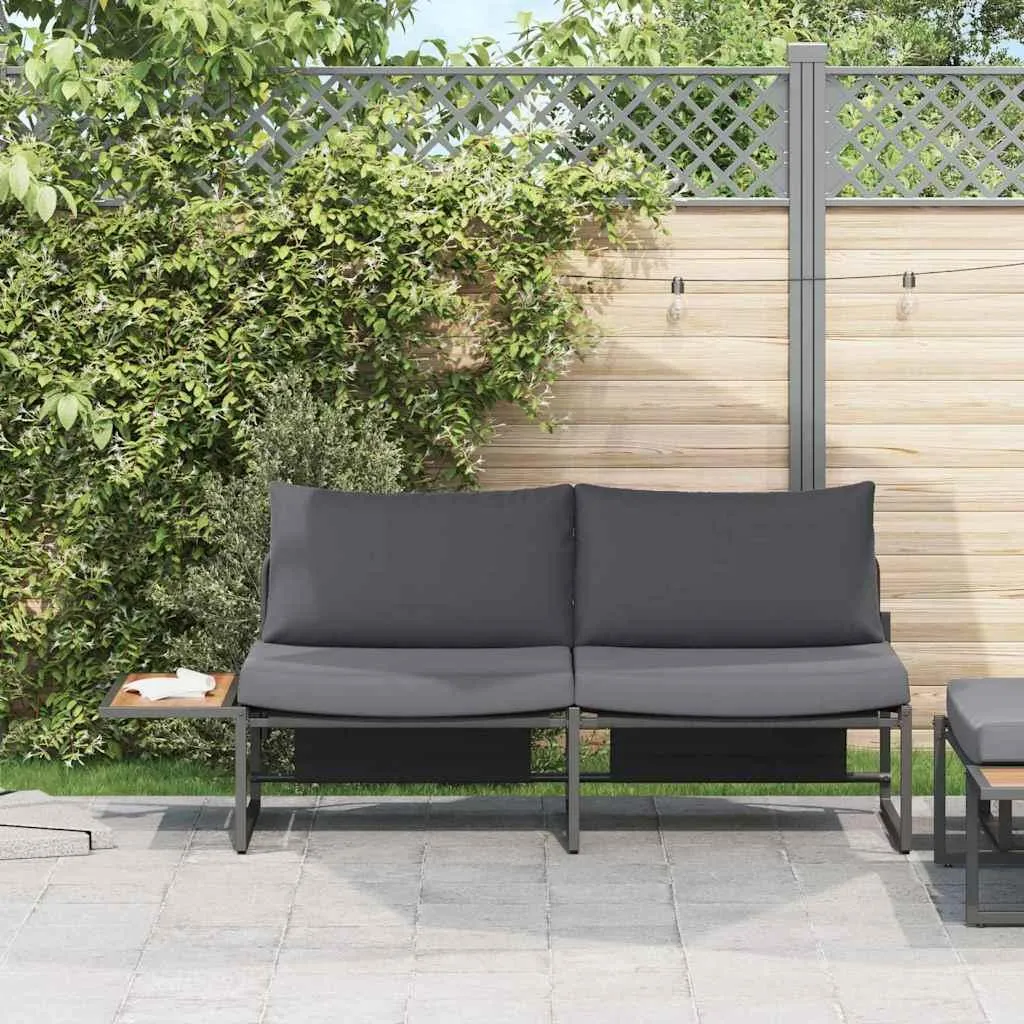 Canapé de jardin résistant aux intempéries en métal et coussins - 2