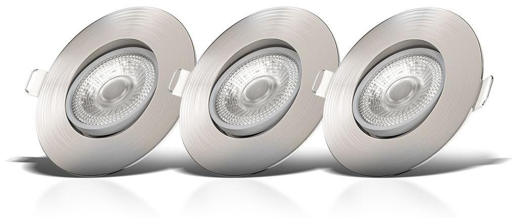 B.K.Licht lot de 3 spots à encastrer IP23 ultraplats 24mm, Image du produit 