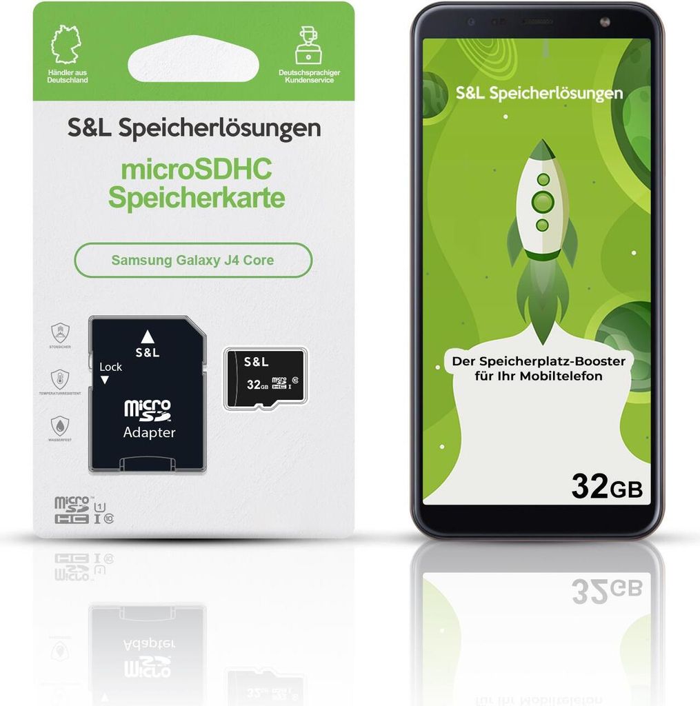 microSD Speicherkarte S&L für Samsung Galaxy J4 Core - Speicherkapazität: 32 GB