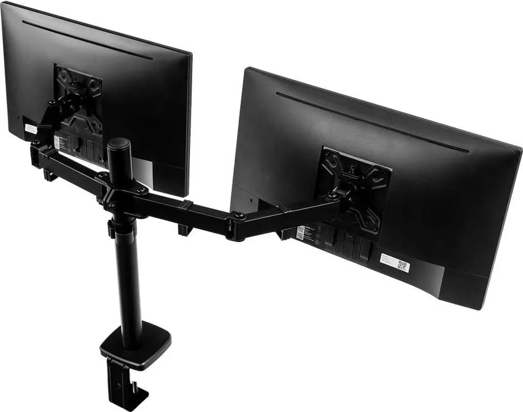 Libérez votre bureau : Support moniteur 2 bras noir pour PC et Mac - 13