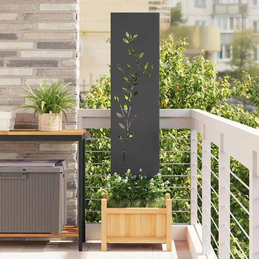 Divisorio Decorativo Esterno Nero Floreale 32x140 cm - Design Moderno