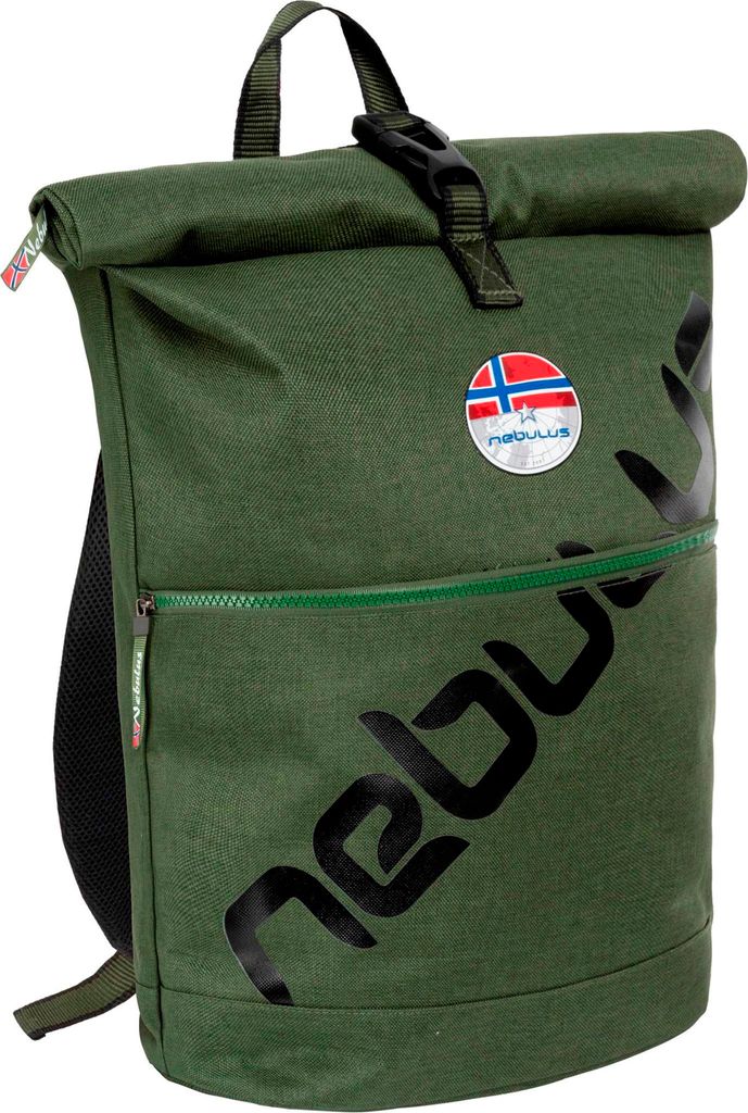 Nebulus Großer Lifestyle Rucksack - Tasche COLUMBUS, Laptoprucksack , Reiserucksack , P6072 - Uni, oliv-schwarz, onesize