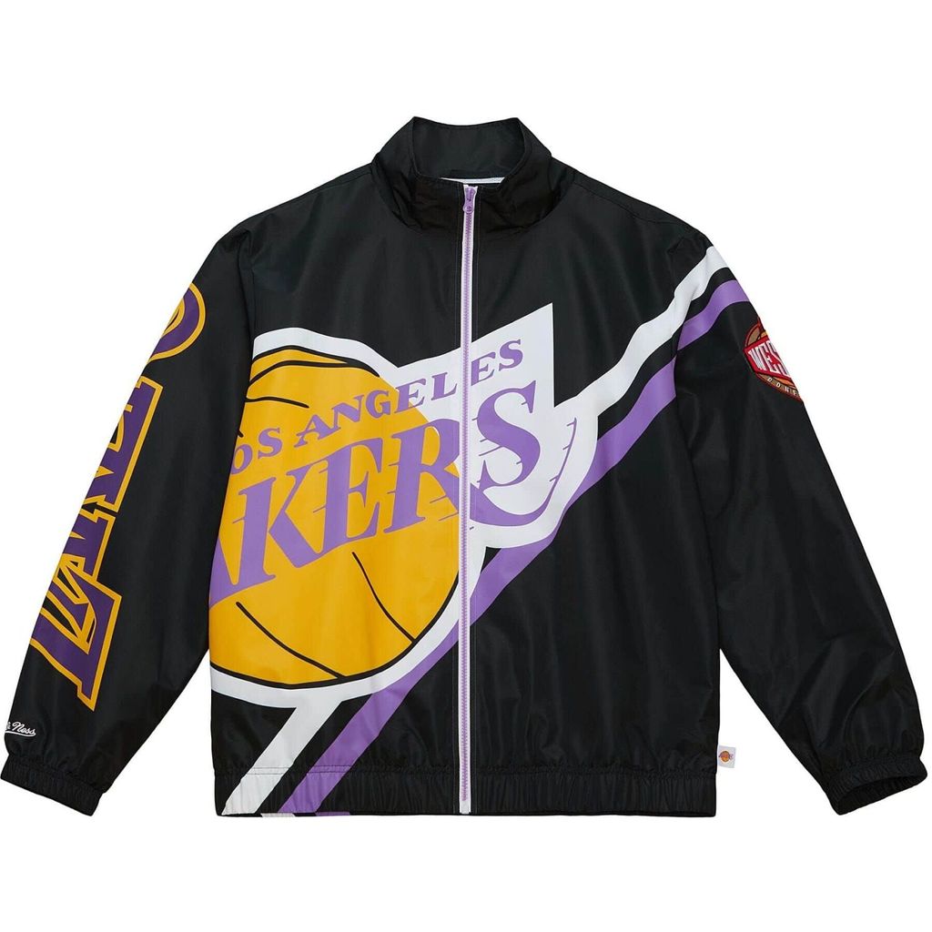 Los Angeles Lakers NBA Mitchell & Ness Exploded Logo Warm Up Jacke Schwarz-2XL