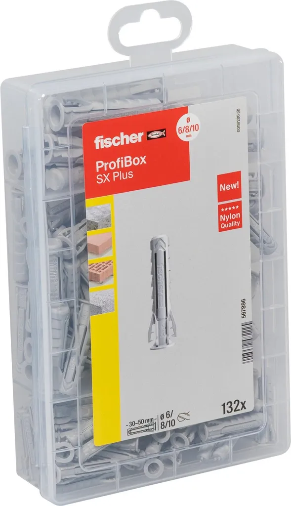 Fixation Murale Solide : Coffret fischer 132 Chevilles SX Plus Anti-Rotation