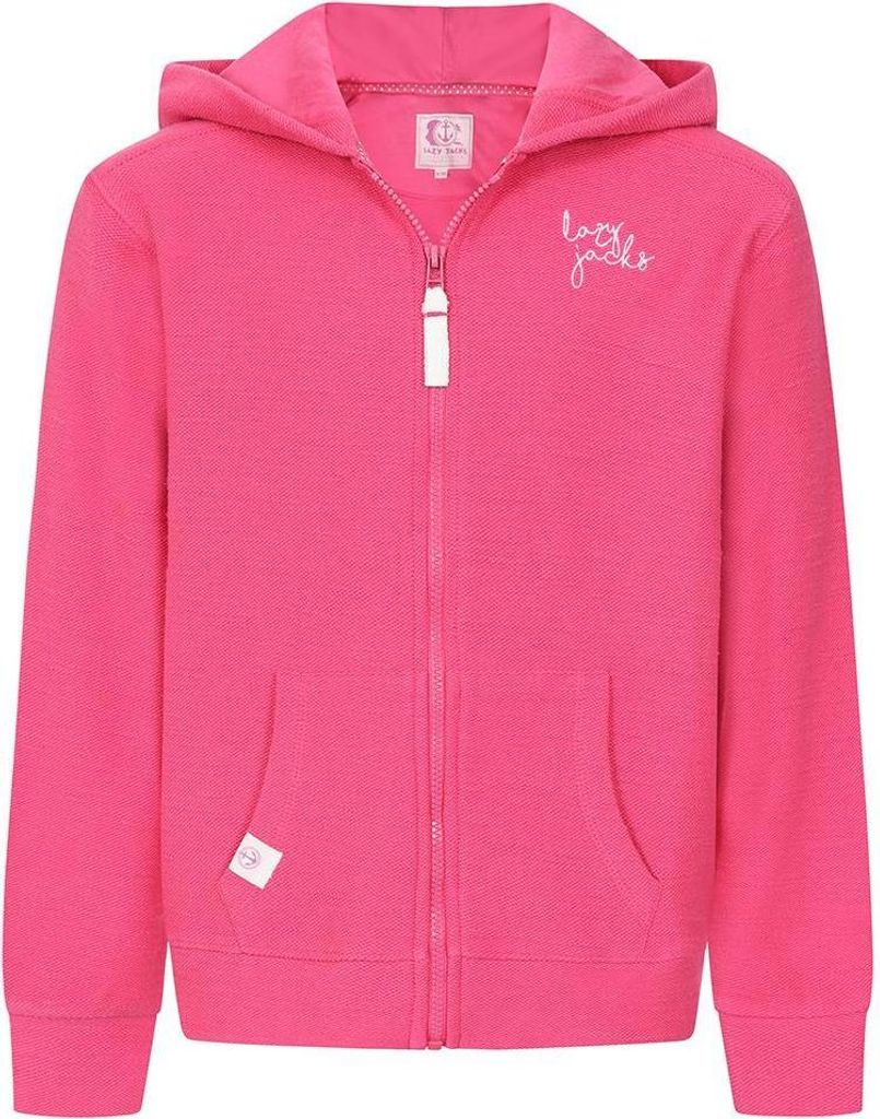 Lazy Jacks - Hoodie mit durchgehendem Reißverschluss für Mädchen, Strukturiert LJ256 (128) (Sorbet Schwarz)