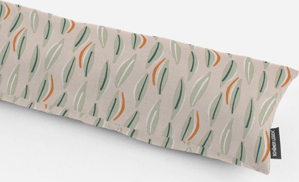 SCHÖNER LEBEN. Zugluftstopper Canvas Cojio Blätter abstrakt beige gr Auswahl 120cm Länge