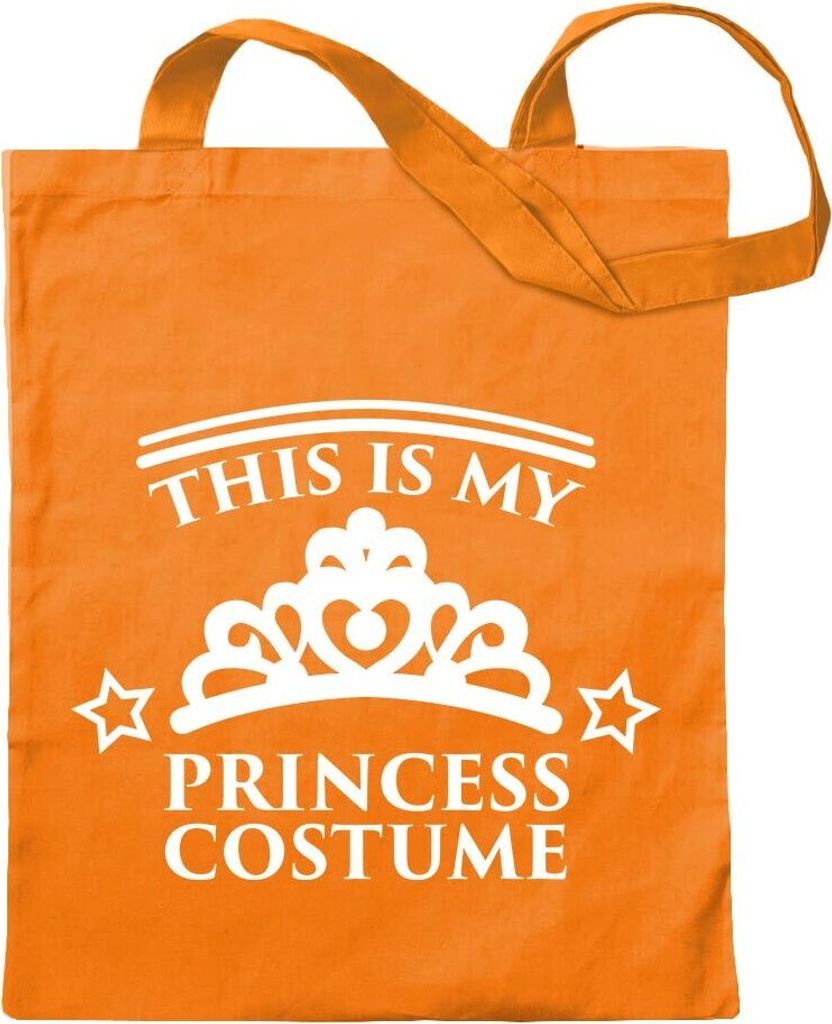 Kiwistar - Baumwolltasche - mandarin - This is My Princess Costume - Tragetasche Stoffbeutel Umhängetasche Langer Henkel