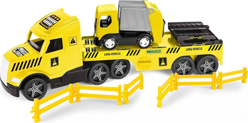 Abschleppwagen mit Müllwagen und Sicherheitsbarrieren, 78 cm