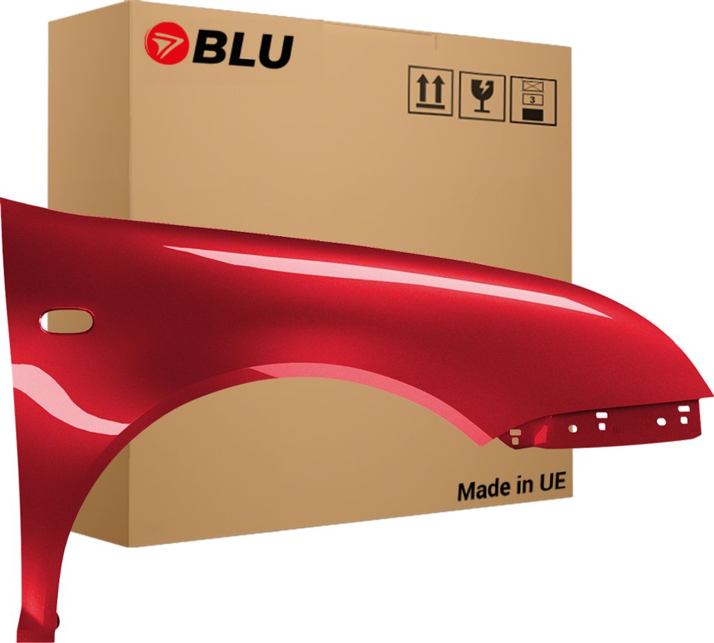 BLU Kotflügel Passend für VW Volkswagen Bora 1J1 1J6 LC3X Rechts Rot MuranoRot | 1998-2005 | Vorderseite Vorne | Lackiert | Einbaufertig