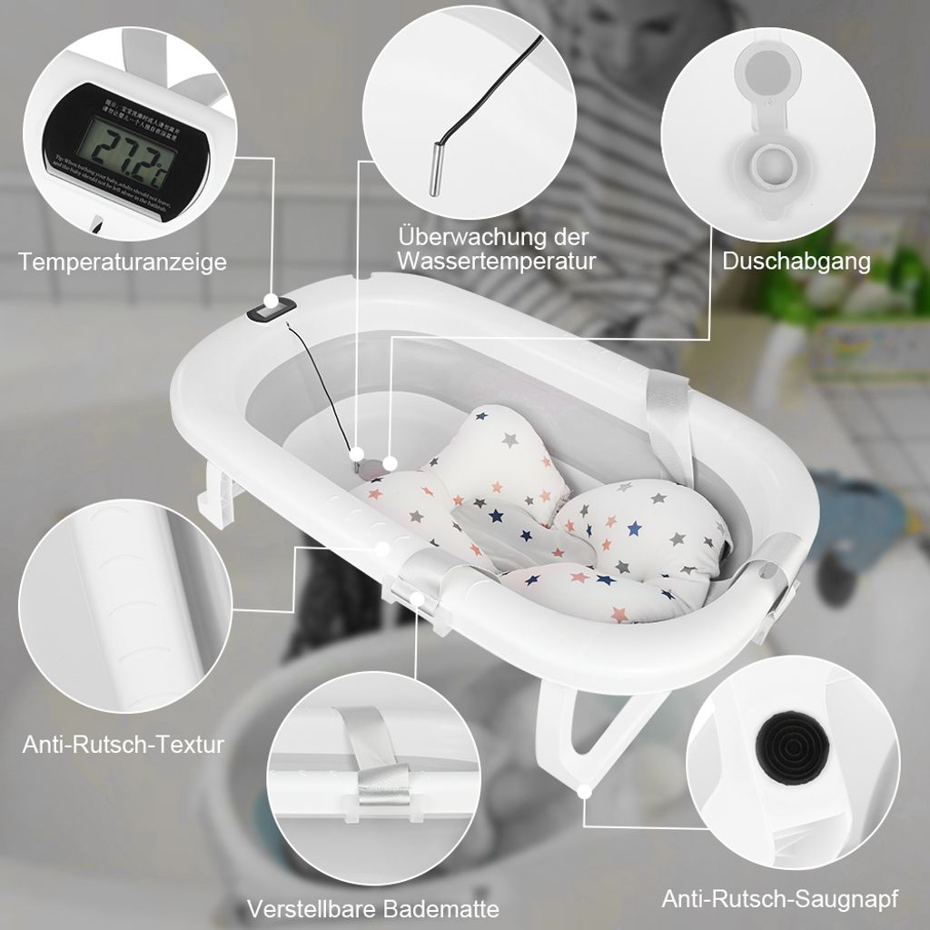 Faltbare Babybadewanne mit rutschfestem Produktbild 6