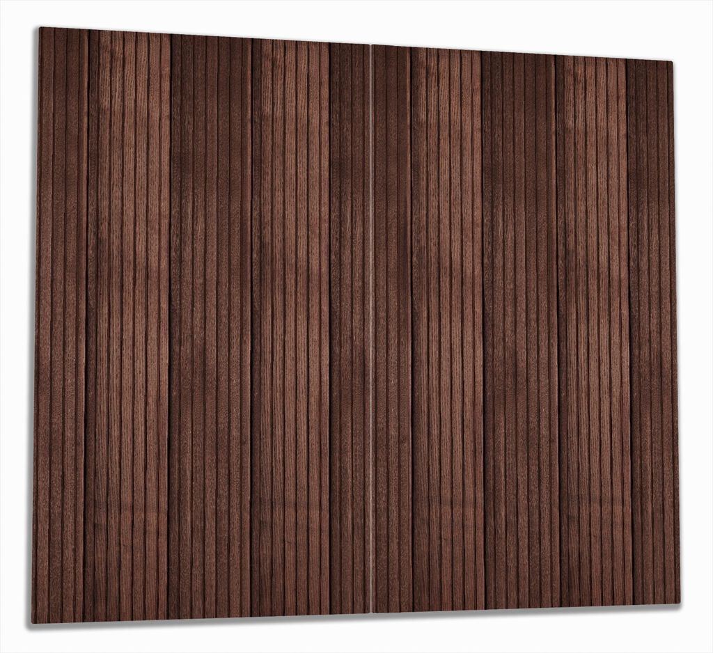Wallario Herdabdeckplatte aus Glas, Größe 60 x 52 cm 2-teilig, Motiv Holzmuster - Oberfläche mit Holzmaserung VII