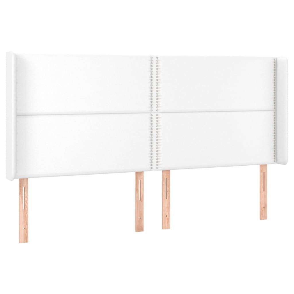 Möbel Kopfteil mit Ohren Weiß 203x16x118/128 cm Kunstleder - Kopfteile CLORIS3181136