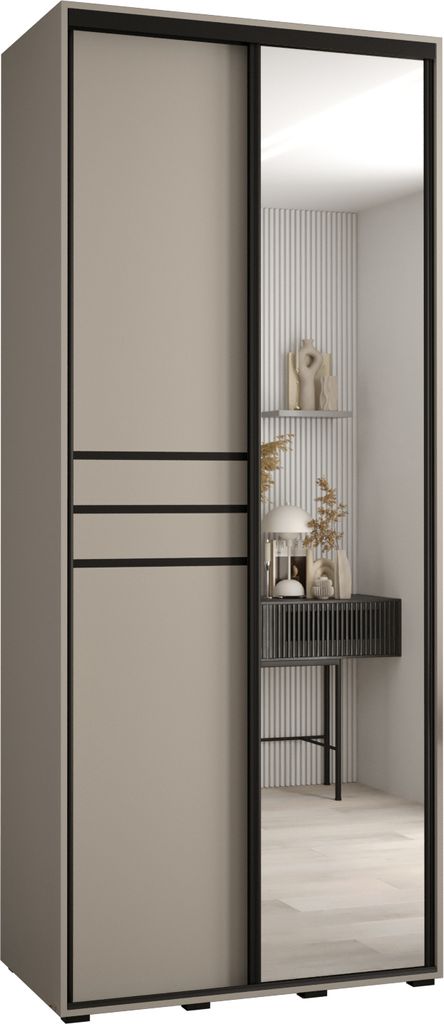 Kryspol Dakota 11 Schrank, zwei Türen - 235,2x120x45cm - Kaschmir Schwarz