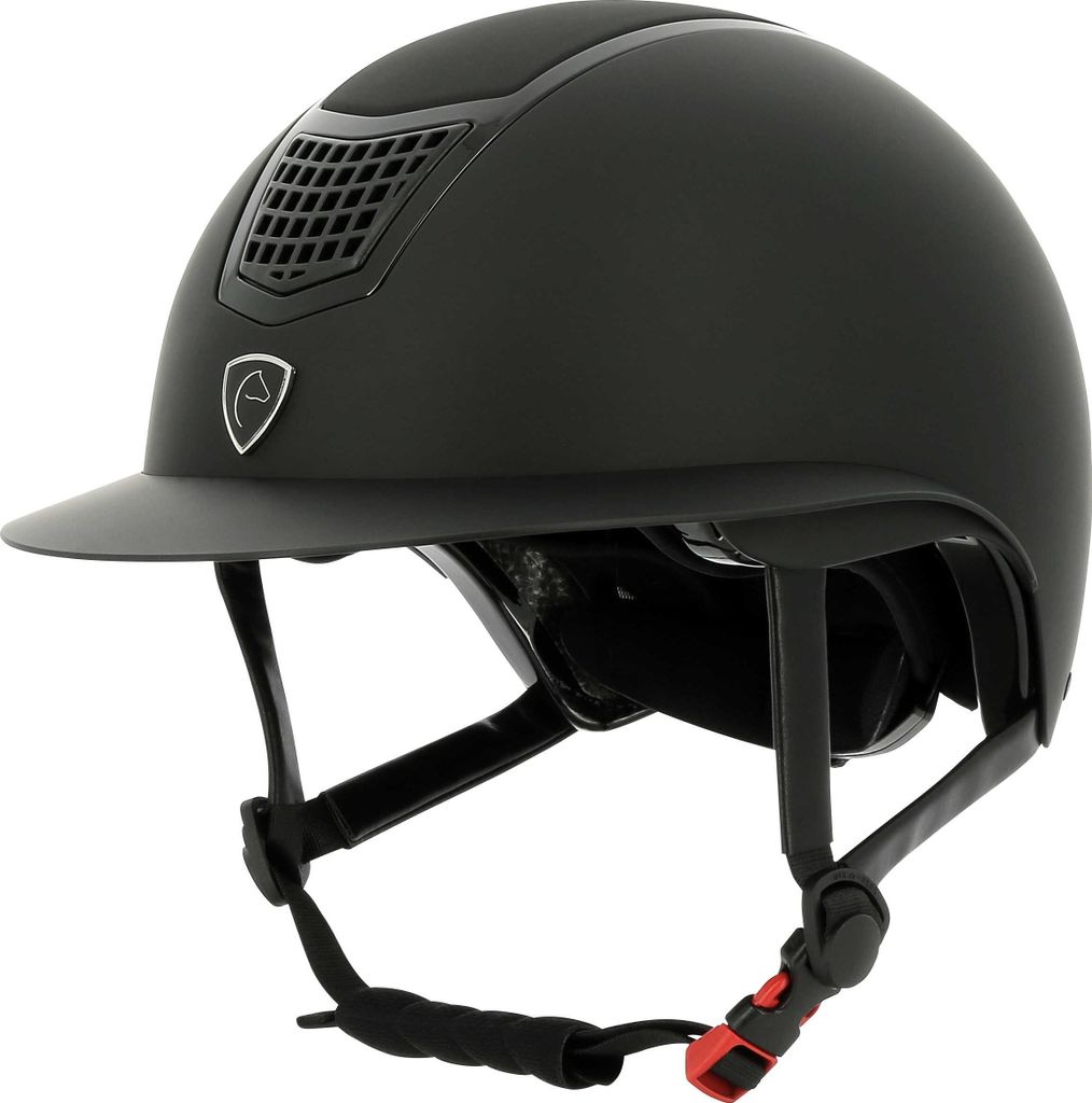 EQUITHÈME Airy L Damen Reithelm mit breiten Visier, Farbe:schwarz/schwarz, Größe: 56-58