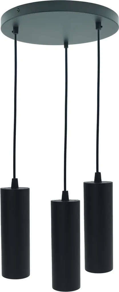 Suspension métal noir 3 spots GU10 Circus IdeaLED, design grand format