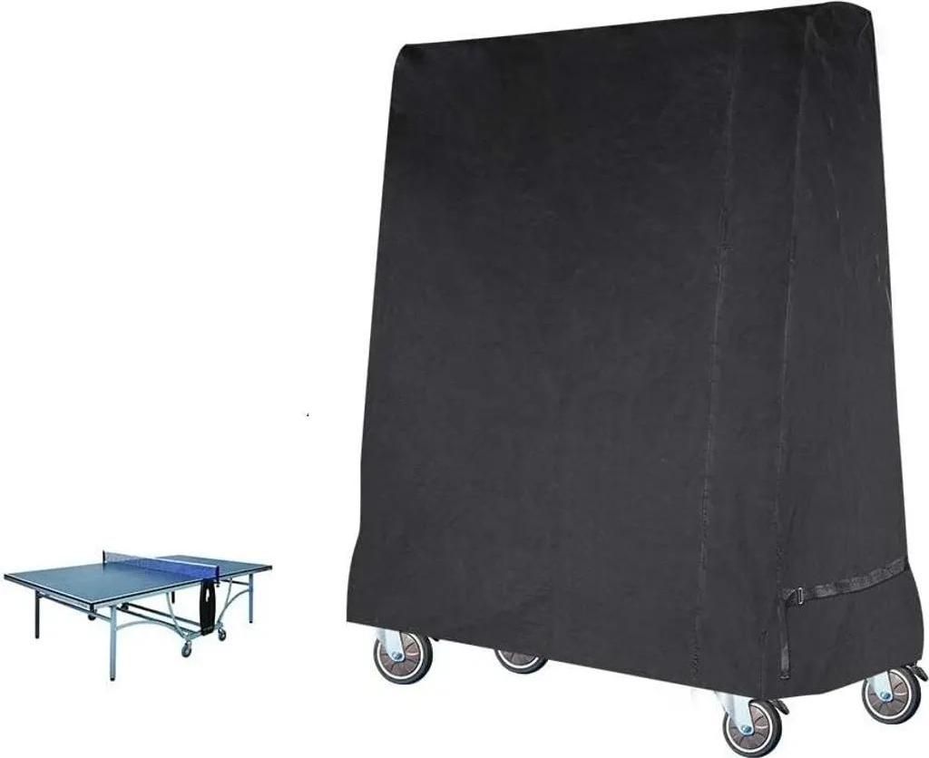 Tischtennisplatte wasserdicht Outdoor Indoor Winddicht UV-Schutz 165 x 70 x 185cm,Schwarz