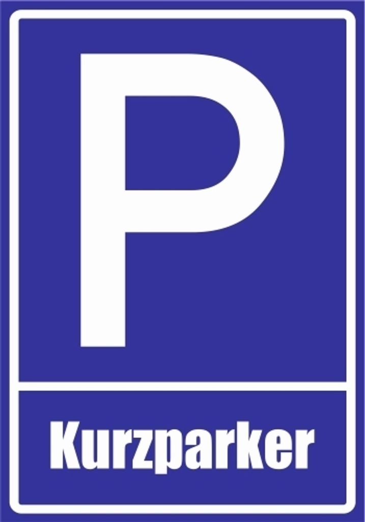 Kiwistar - Parkplatzschild - Aufkleber - Kurzparker - 30 x 21cm