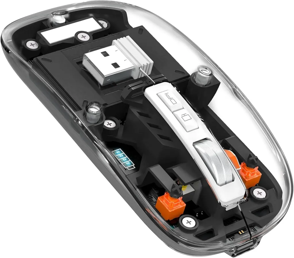 Mouse Bluetooth Trasparente Silenzioso | Wireless 2.4GHz e Ricaricabile
